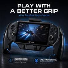 Data Frog Handheld Grip Case For PS Vita 2000 / PSV 2000, Controller-Style Comfort Handle With Kickstand (Optional Thumb Grips) - View 2