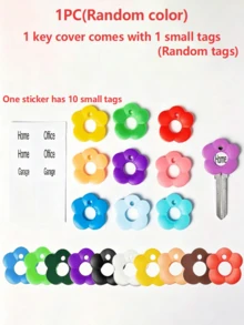 Colorful Bloom Silicone Elastic Key Identifier - Flower-Shaped Key Cover, Easy To Identify, Random Color Combination - Perfect For Sisters And Friends, Ideal Valentine's Day/Mother's Day/Birthday Gift - View 8
