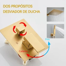 Mcmxtap Regaderas Para Baño Lluvia Sistemas De Ducha 10 pulgadas Moderna Ducha Cuadrada De Acero Inoxidable Monomando Para Regadera, Sistema de Regaderas Para Baño Dorado - Oro cepillado - Ver 6