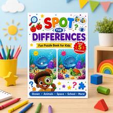 Fun Spot The Difference Focus Training, Find The Pattern Spot The Difference Game Book, Children's Focus Training Fun Spot The Difference Book - Mixed - View 1