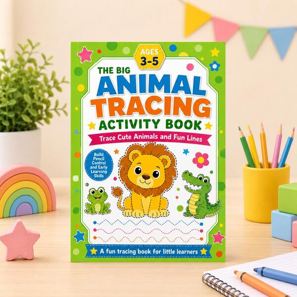 Entrenamiento de control de lápiz para niños, libro de dibujo de trazo educativo para niños de 3-5 años, juguete de educación temprana para entrenamiento de concentración