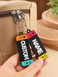 Customized Game Console Name Keychain, Personalized Letter Key Chain, Gamer Style Bag Charm, Customized Keychain, Customizable Name Gamer Gift - Multicolor - View 5