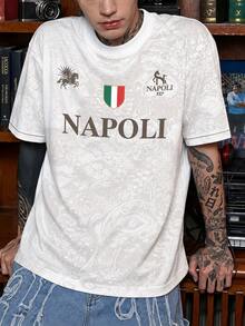 Men's Naples Football Jersey T-Shirt, Italian Naples Inspired Top, Suitable For Matches, Street, Parties And Daily Wear, Perfect For Men, Fans, Great Gift - White - View 10