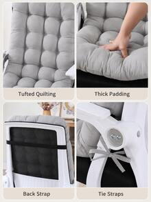 Bantal Kursi Belakang Penuh Berumbai Bahan Poliester Warna Polos, Bantalan Kursi Kantor Tebal dan Lembut dengan Tali Pengikat, Cocok untuk Kantor Rumah, Asrama, Ruang Baca, Penggunaan Sehari-hari Musim Gugur/Dingin, Liburan, Cyber Monday - beraneka warna - View 9