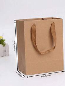 20/10/1pc Khaki Kraft Paper Gift Bag, Durable Kraft Paper Bag With Nylon Rope Handle, Suitable For Birthday Party Gift Packaging, Wedding Favors, Daily Gift Packaging And Small Business Gift Packaging, Perfect For Christmas Gift Packaging - One Size - View 14