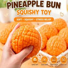 somoving Crispy Texture Pink/Yellow Extra Large Realistic Pineapple Bread Squishy Toy, Slow Rebound Soft Squeeze Toy, Silent Pressure Relief Sensory Toy, Pineapple Desktop Decor, Suitable For School And Office - Multicolor - View 5