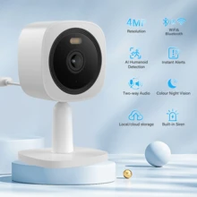 Microwear E5 Camera, WiFi, Bluetooth, Two-Way Audio, Night Vision, Motion Detection, 4MP, Smart Home Camera, Indoor/Outdoor. - White - View 3