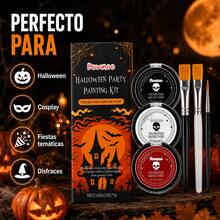 DOWMOO Set De Maquillaje Facial Para Halloween, Colores Vibrantes Para Maquillaje De Fiesta, Variedad De Tonos Para Crear Diseños Creativos, Apto Para Uso En Fiestas Y Eventos Temáticos - Multicolor - Ver 3