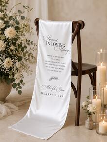 Custom Silk Memorial Chair Sign, Custom Wedding Memorial Chair Sign, Deep Remembrance Reserved Banner, Personalized Fabric Reserved Sign For Ceremony, Family Tribute Banner, Love Memory Memorial Sign, Wedding Decoration Gift - Multicolor - View 7