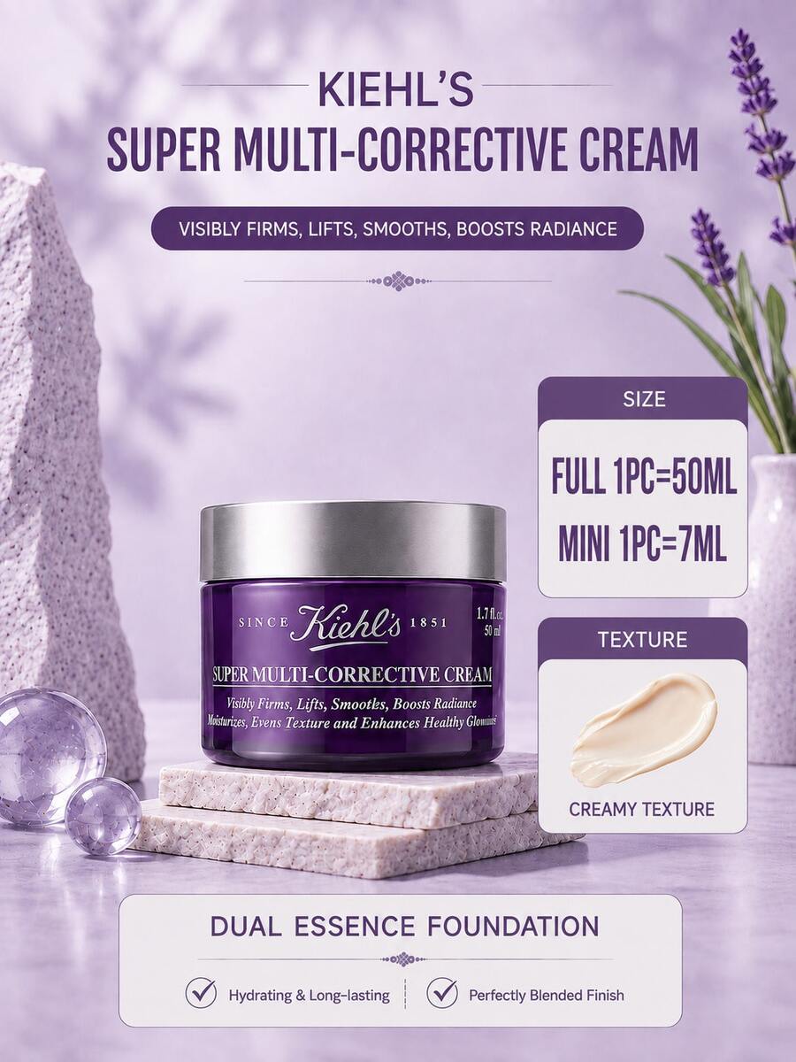Kiehl's Advanced Night Repair Cream, ukuran penuh 50ml/sampel 7ml, anti-penuaan, mengencangkan dan mengangkat kulit, mengurangi garis-garis halus, tekstur lembut, cocok untuk kulit kering dan kombinasi.