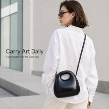 New INS Egg-Shaped Fashion Small Round Bag, Shoulder Handbag, Crossbody Bag, Creative Bag For Women And Students - Black - View 4
