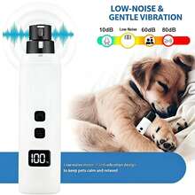 Dog Nail Grinder, Pet Nail Trimmer, Ultra-Low Noise & Low Vibration Electric, With LED Lighting, Battery Display Screen, 2-Speed Adjustable, USB Rechargeable, Suitable For Small To Medium Dogs And Cats Nail Grooming Tool - Multicolor - View 8