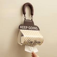 Cartoon Cute Hanging Tissue Storage Bag Waterproof Wall-Mounted Face Towel Roll Paper Tissue Box Toilet Paper Storage Bag - Multicolor - View 3