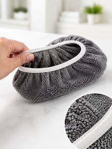 1/2/4pcs 21.5*11cm Elastic Microfiber Mop Pad Covers, Washable Reusable Flat Mop Replacement Refills, Highly Absorbent Wet & Dry Cleaning Cloths With Secure-Fit Elastic Edge For Hardwood, Tile, Laminate And Multi-Surface Floors, Mop Not Included - Random - View 3