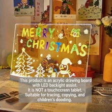 2026 New 1PC DIY Hand-Painted Light Board With 4/7 Colors Smart Backlit Drawing Board, Erasable Transparent Acrylic Night Light Drawing Board, Handmade Holiday LED Atmosphere Glowing Writing Board Painting Tool Set, With Stand USB Powered Lighting Dry-Erase Surface, Suitable For Office, School, Home Decor (Eraser, Pen Colors Random) - Multicolor - View 9