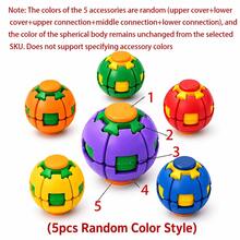 1pc/2pcs/5pcs Random Color Splicing Rotating Fidget Ball, ABS Press Rotating Interlocking Ball, Fun Stress Relief Handheld Toy, Portable Desktop Gadget, Suitable For Adults And Teens 14+, Office, Home And Travel Use - Multicolor - View 15