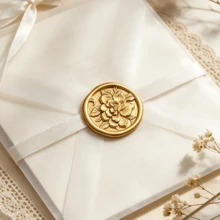 20 PCS 3D Relief Floral Wax Seal Stickers,Wedding Invitation Envelope Botanical Seal Stickers,Self- Adhesive Antique Gold Flower Stickers, Perfect For Invitation, Gift Wrapping, Party-Brown - Flower - Brown - View 5