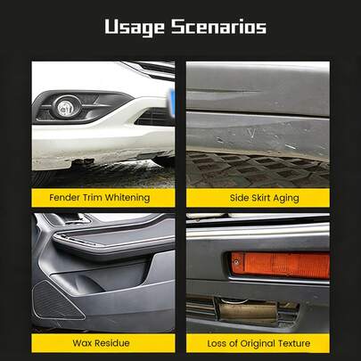 JB-XPCS Car Plastic Trim Restorer, Interior And Exterior Plastic Refurbishment Agent, Repairs Faded And Whitened Plastic Surfaces, Anti-UV Anti-Aging Long-Lasting Gloss Protection, Suitable For Dashboard, Door Panels, Bumpers, Side Trim YT0304