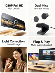 UGREEN HD Camera 2MP 1080P-CM925/1.5m Cable Fixed Focus Video Calling Remote Chat - View 5