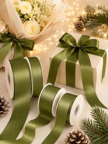 Cuộn ruy băng satin màu xanh ô liu 25 yard - ruy băng vải lụa mịn chất lượng cao với nhiều kích thước, hoàn hảo để làm nơ, phụ kiện tóc DIY, nơ ruy băng, gói quà sinh nhật, trang trí đám cưới, trang trí cây thông Noel và đồ thủ công - Ruy băng màu xanh ô liu - Xem 7
