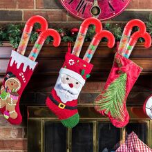 6/10/12/20pcs Large Christmas Candy Tubes, 9.8 Inches (Approx. 24.9cm) Plastic Candy Containers, Transparent Empty Candy Tubes With Red Decoration, Christmas Party Supplies, Red Fill, Holiday Fill, Candy Cane Shape, Suitable For Christmas Party - E-Red - View 4