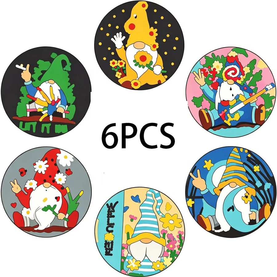 熱銷款小矮人、Bye、花朵、向日葵印花圖案 PET 防滑杯墊,居家廚房裝飾配件,適用於各種節日聚會、派對禮物、感恩節、秋季裝飾 - 多色LDX2635 - 查看 1