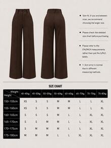 Celana Panjang Lebar Elegan untuk Perjalanan Musim Gugur, Serbaguna, Modis, Profesional, Mewah, untuk Kembali ke Sekolah, Wanita, Natal - Coffee Brown - View 9