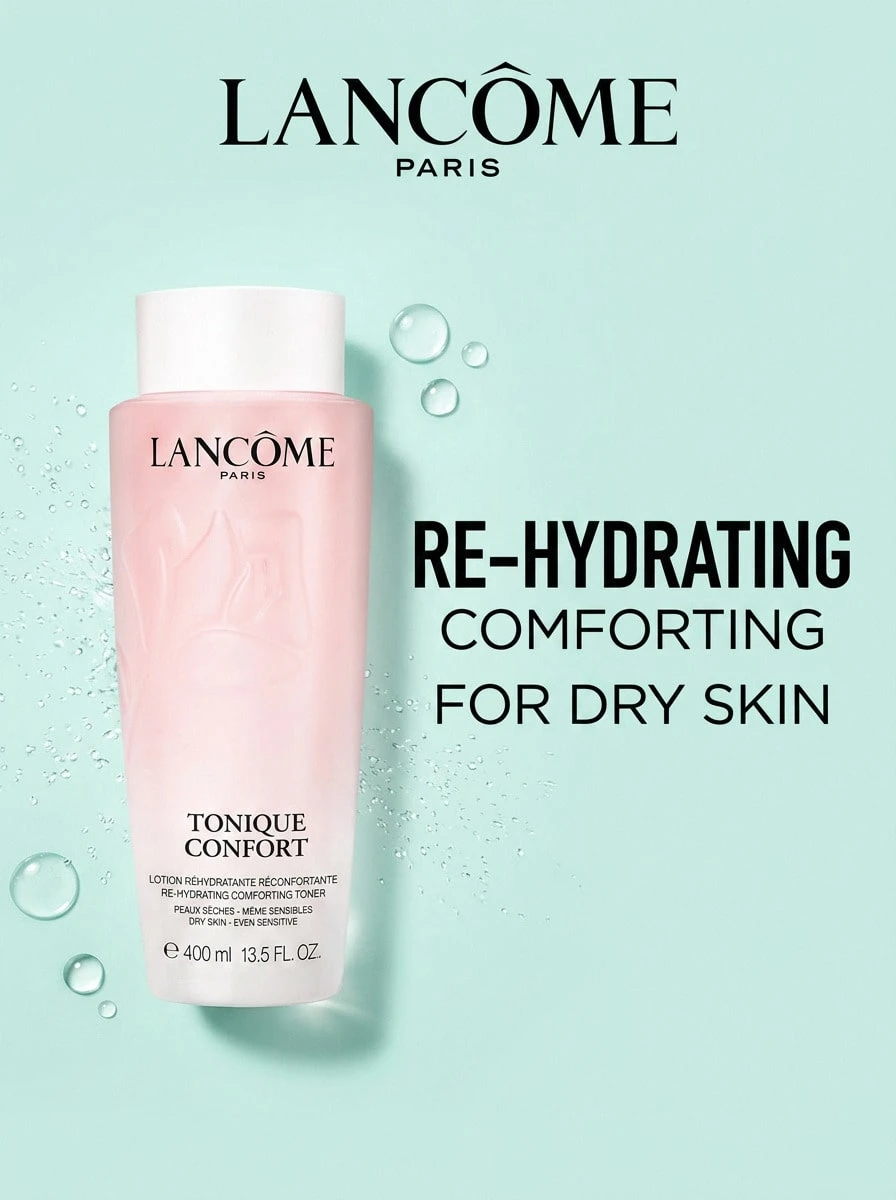 Lancôme Confort Tonique 400 Ml – Hydrating And Soothing Facial Lotion For Dry Skin, Infused With Honey And Sweet Almond Oil, Instant Moisture For Sensitive Complexion, Daily Skin Prep And Softening, Luxury Beauty Routine - White - View 1