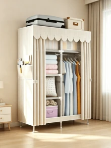 1pc Large‑Capacity Simple Portable Wardrobe‑Equipped With Non‑Woven Fabric Cover, Easy To Install, Space‑Saving, Large Storage Capacity,Stable Structure,Floor‑Standing Clothes Storage Rack,Suitable For Bedrooms,Living Rooms,Dormitories And Apartments - Multiple Specifications - View 6