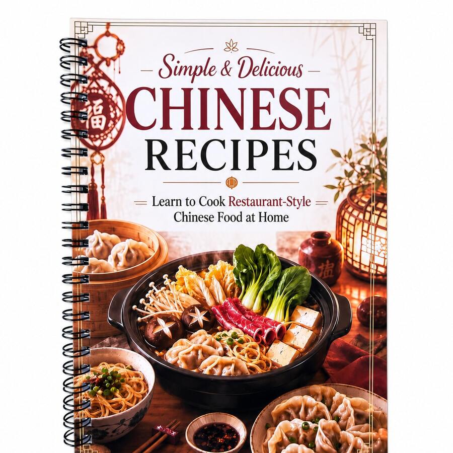 Chinese Home-Style Cuisine Recipe Spiral Notebook, Simple And Delicious Chinese Cooking Manual, Recreate Restaurant-Style Home Dishes At Home, Chinese Cooking Learning Reference Book, Home Cooking Food Preparation Tutorial Notebook - Style 1 - View 1