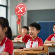 1pc/2pcs Classroom Feedback Handheld Board, Front/Back/Up/Down/Pass/Stop/Yes/No Answer Indicator - Teaching Tool For Student Engagement And Feedback (1 Design, One Side Red, One Side Green) Back To School - A - View 3