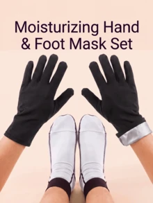 1Set/1Pair White Moisturizing Relief Socks, Reusable Spa Moisturizing Socks, Use With Your Favorite Lotions Skin Repair, Home Foot Care, Travel Foot Care, Feet Care, Foot Mask, Pedicure Tools - White - View 2