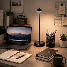 LED Rechargeable Multifunctional Desk Lamp, Built-In 1800mAh Lithium Battery, Touch Switch, Three-Color Lighting, Adjustable Brightness, Home Decor Night Light, Metal Body, Suitable For Bathroom, Living Room, Study, Bedroom, Dining Room, Holiday Gift - Desk Lamp - View 5