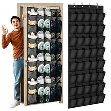 40 Pockets Over Door Shoe Organizer,Space-Saving Hanging Closet Storage,Large Capacity Breathable Fabric Hanging Shoe Rack For Men's&Women's Sneakers,Slippers,High Heels, Fits Apartment Dorm Room,Bedroom Closet,Halloween Gift Black - Multicolor - View 12