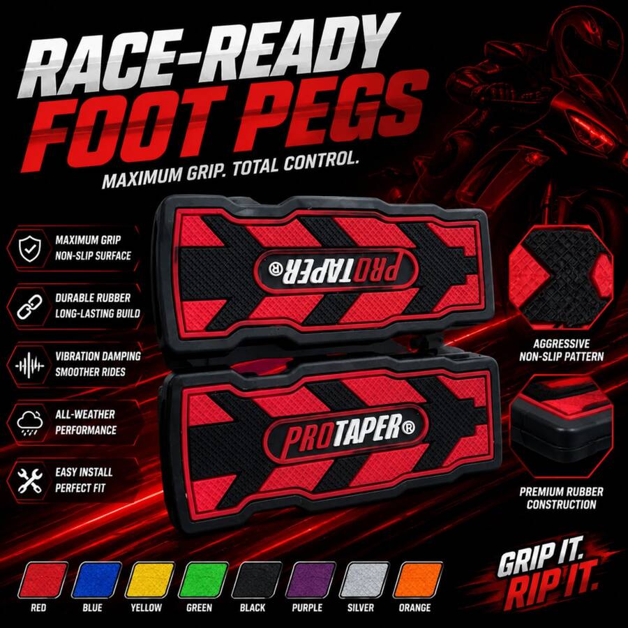 1 Pasang Karet Universal untuk Pijakan Kaki Depan Sepeda Motor, Cocok untuk Sepeda Motor Off-Road - A - View 1