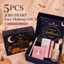 JOJO DIARY 5PCS/Halloween Face Makeup Set, Multi-Functional Blush Stick/Eyeliner/Natural Foundation/Thumb Puff/Lip Gloss, Long-Lasting, Waterproof, Sweat-Resistant, Essential Halloween Makeup Gift Box - Multicolor - View 1