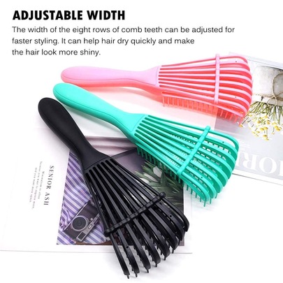 1 buah sisir plastik bernapas hitam/hijau/merah muda 24cm, anti-statis, cocok untuk semua jenis rambut, alat perawatan pribadi, cocok untuk perjalanan, aktivitas luar ruangan, olahraga, kantor, sekolah, jepit rambut, aksesoris rambut, hadiah ulang tahun, perlengkapan liburan.