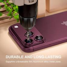 CASECOPS 1PC Camera Lens Protector Compatible With Iphone 18 Pro Max/18 Pro, Not Fragile, Strong Adsorption, Suitable For Phone Cases, Metal Tempered Glass Rear Camera Screen Protector, Orange - Deep Cherry Red - View 5