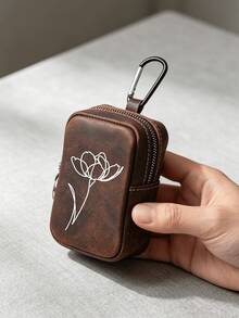 Simple Line Print Storage Bag With Zipper, Key Pouch, Card Holder, Belt Loop, Waist Bag, Running/Sports Mini Hanging Bag, Casual Outdoor Bag - Multicolor - View 2