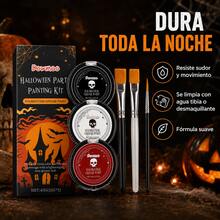 DOWMOO Set De Maquillaje Facial Para Halloween, Colores Vibrantes Para Maquillaje De Fiesta, Variedad De Tonos Para Crear Diseños Creativos, Apto Para Uso En Fiestas Y Eventos Temáticos - Multicolor - Ver 4
