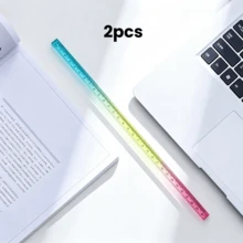 1/2 cái thước kẻ màu gradient, công cụ vẽ hình học khối lập phương 2 trong 1, bộ văn phòng phẩm học toán, dụng cụ vẽ và đo lường, hỗ trợ dạy toán, thước 3D acrylic đa năng, đồ dùng thiết yếu tựu trường - Thước kẻ 3D màu chuyển sắc - Xem 7