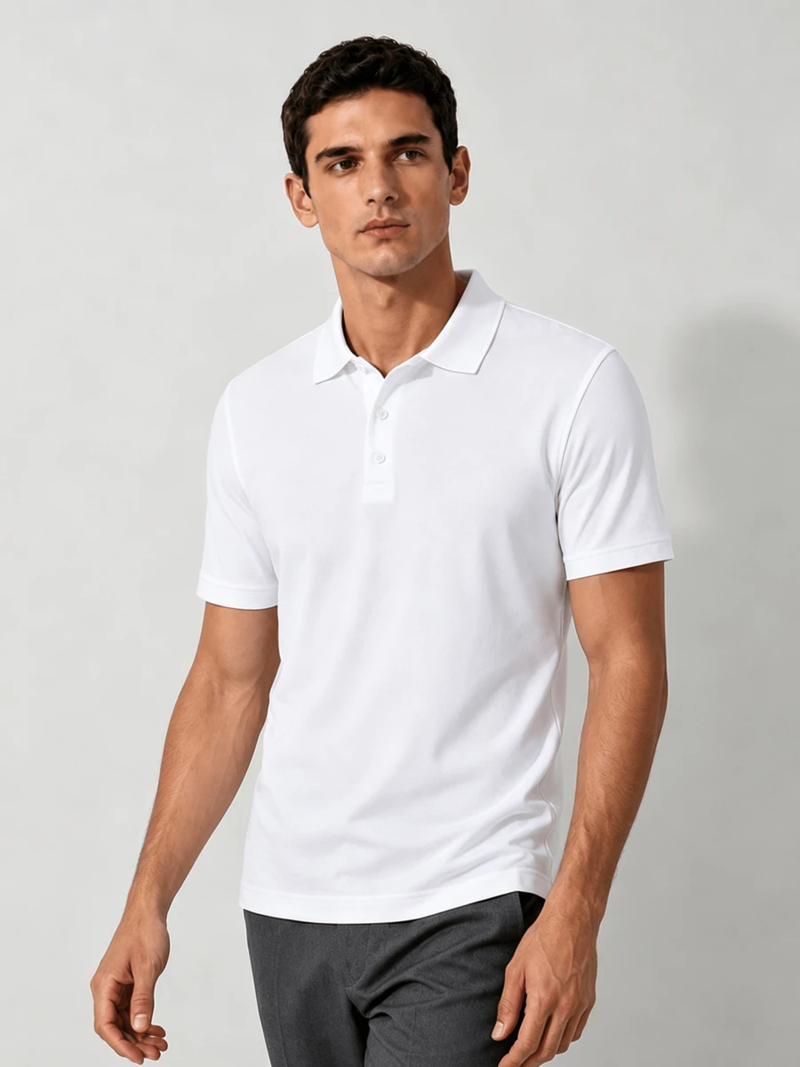 Men's Solid Colo - White - View 1