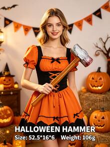 1PC Halloween Costume Prop Fake Manual Tools Hammer Wrench Crowbar Pipe, Blood Stains Are Manually Sprayed, May Slightly Differ From The Image, Please Do Not Purchase If You Mind - Multicolor - View 5