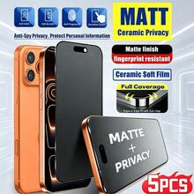 XINHONGYU 5片裝磨砂防窺螢幕保護貼，相容 iPhone 18 Pro Max/18 Pro/17 Pro Max 6.9 吋，軟膜材質，非玻璃，全螢幕覆蓋，防偷窺、防眩光，陶瓷膜，防指紋，相容手機殼。相容 iPhone 17 Pro Max、17 Air、16 Pro Max/16 Pro/16 Plus/16/15 Pro Max/14 Pro Max/13 Mini/12/11/XS Max/XR/8 Plus/7 Plus。 - 黑色 - 查看 42