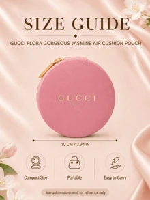 Gucci Dreamy Fragrant Gardenia Cushion Bag 10CM/3.94IN*10CM/3.94IN, Smooth Fabric Material, Gold Zipper With Logo, Compact And Portable, Multi-Functional Storage - Pink - View 4