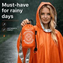 Emergency Rain Poncho, Lightweight Waterproof Hooded Survival Blanket Poncho, Suitable For Camping, Hiking, Outdoor Travel - Multicolor - View 10
