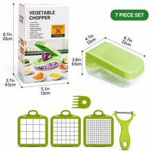 1/7/17pcs Multi-Function 17-In-1 Food Chopper, Vegetable Chopper, Onion Chopper, Vegetable Slicer, Dicer, Vegetable Chopper With 8 Blades, With Drain Basket, Salad Potato Carrot Garlic Container, Chopper With Container - Multicolor - View 10