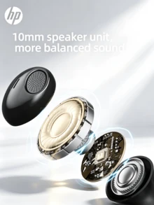 Back To School Gift--HP H10JSE Wireless Bluetooth Earbuds, Compatible With Apple, Android And Other Devices, Wireless Earbuds (Includes Charging Case With Brown Storage Bag), Bluetooth 5.4, IPX4 Waterproof, 30 Hours Battery Life, Built-In Microphone - View 6