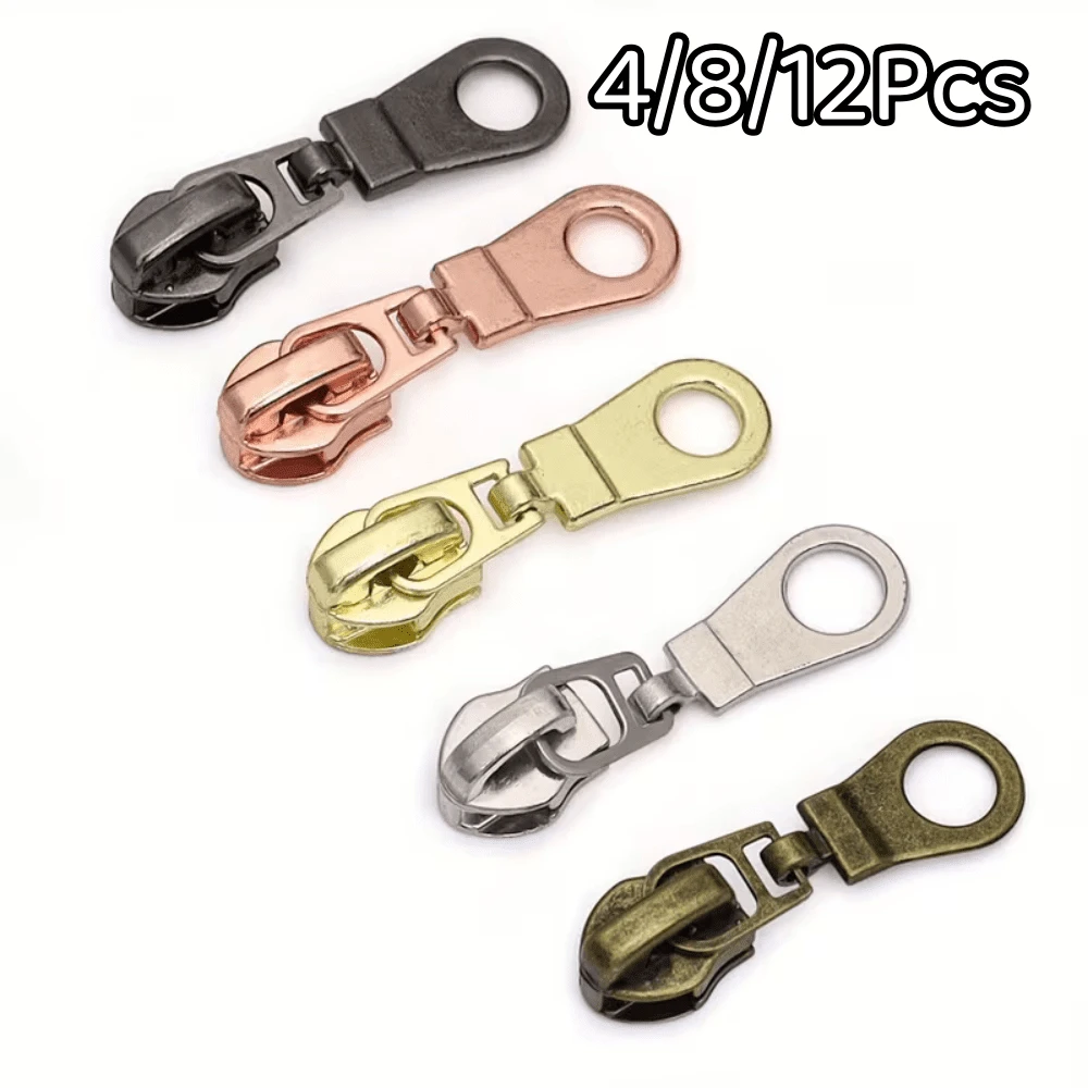 4/8/12Pcs Zipper Pulls, Compatible With Nylon Zippers, Hand Sewing Replacement, Suitable For DIY Zipper Pull Replacement, Applicable To Home Textiles, Clothing, Bags And More - Multicolor - View 1