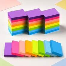8-Pack 800 Sheets Colorful Sticky Notes, 2 X 1.5 Inch Self-Adhesive Memo Pads, 8 Bright Colors For Study Notes, Book Marking, School, Office & Home Supplies - one-size - View 1